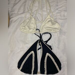 Pair of Abercrombie & Fish swimsuit tops